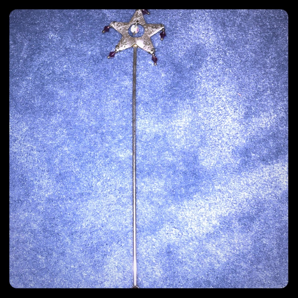 WAND, new: METAL CRYSTAL STAR WAND, Sturdy, star wand magic princess wand